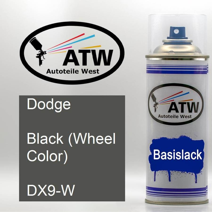 Dodge, Black (Wheel Color), DX9-W: 400ml Sprühdose, von ATW Autoteile West.